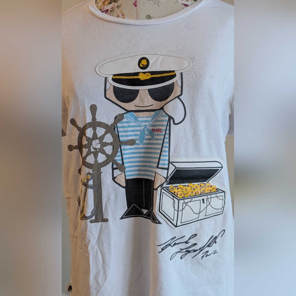 Karl Lagerfeld Kids Nautical Graphic Tee‎ - White - Picture 3 of 7